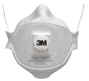 028 3M Atemschutzmaske Aura 9332 Feinstaubmaske FFP3 aus Baumwolle